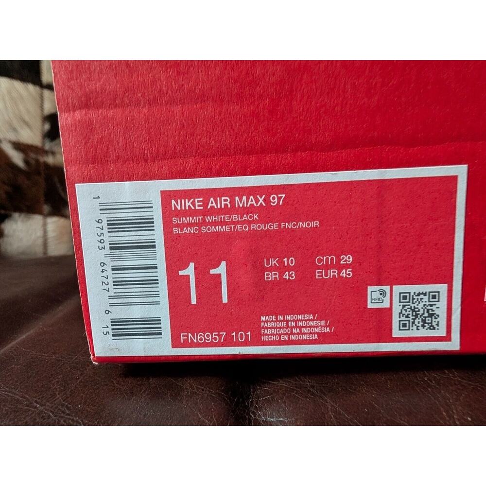 Nike Air Max 97 Retro Summit White Dark Team Dragon Red Black 1 90 95 FN6957 101 - Picture 5 of 5